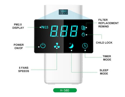 European Electric Floor Standing Air Purifier UV LED HEPA filter Rumah Tangga