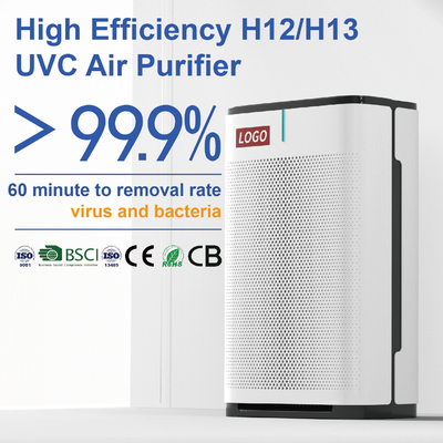 220V 120W UV HEPA Air Purifier 600 Sq Ft Filter Udara Ruangan Besar
