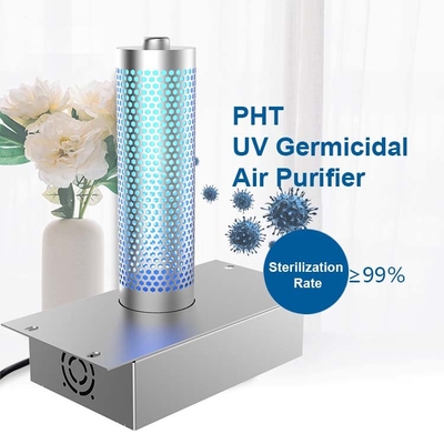 UV Light Duct Air Purifier Photocatalyst AC Motor Besi Bahan ABS